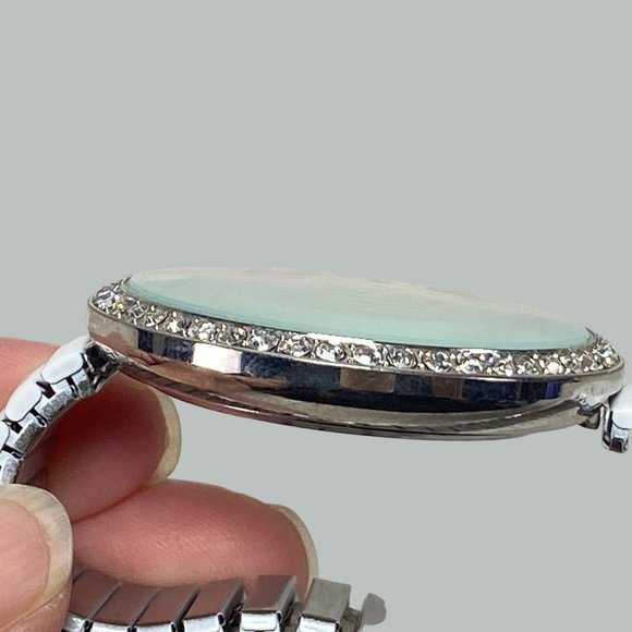 Geneva Platinum Womens Stretch White Band Round Rhinestone Face Colorful Numbers - Picture 8 of 9